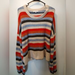 Madewell Striped Crewneck Sweater in Cream, Red & Blue